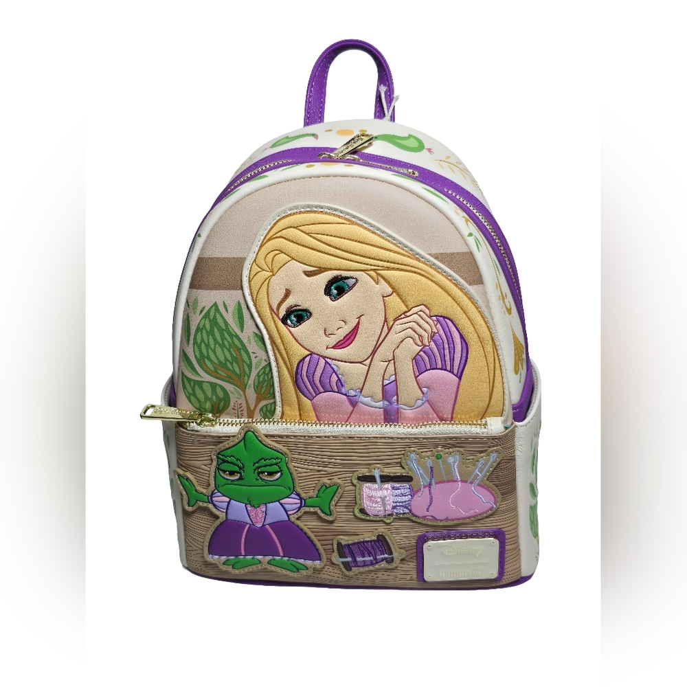 Loungefly Disney Tangled Rapunzel Pascal Dress Mini Backpack Wallet NWT - Picture 3 of 6
